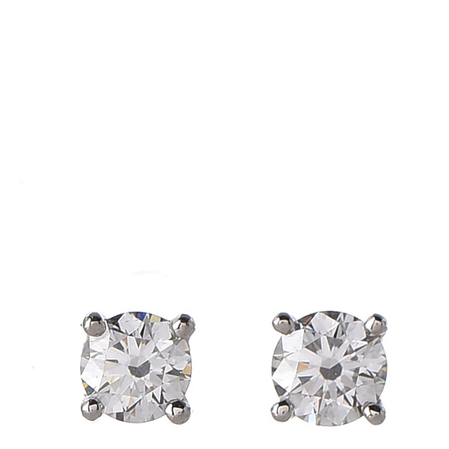 Tiffany Platinum Diamond .60ctw Solitaire Earrings 1 of 7
