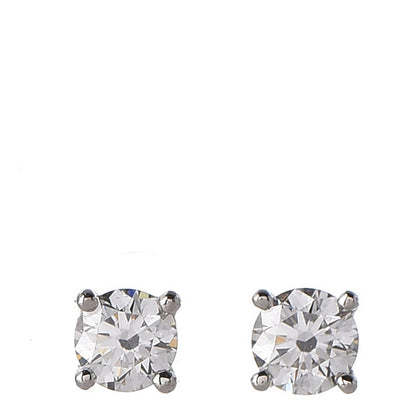 Tiffany Platinum Diamond .60ctw Solitaire Earrings 1 of 7