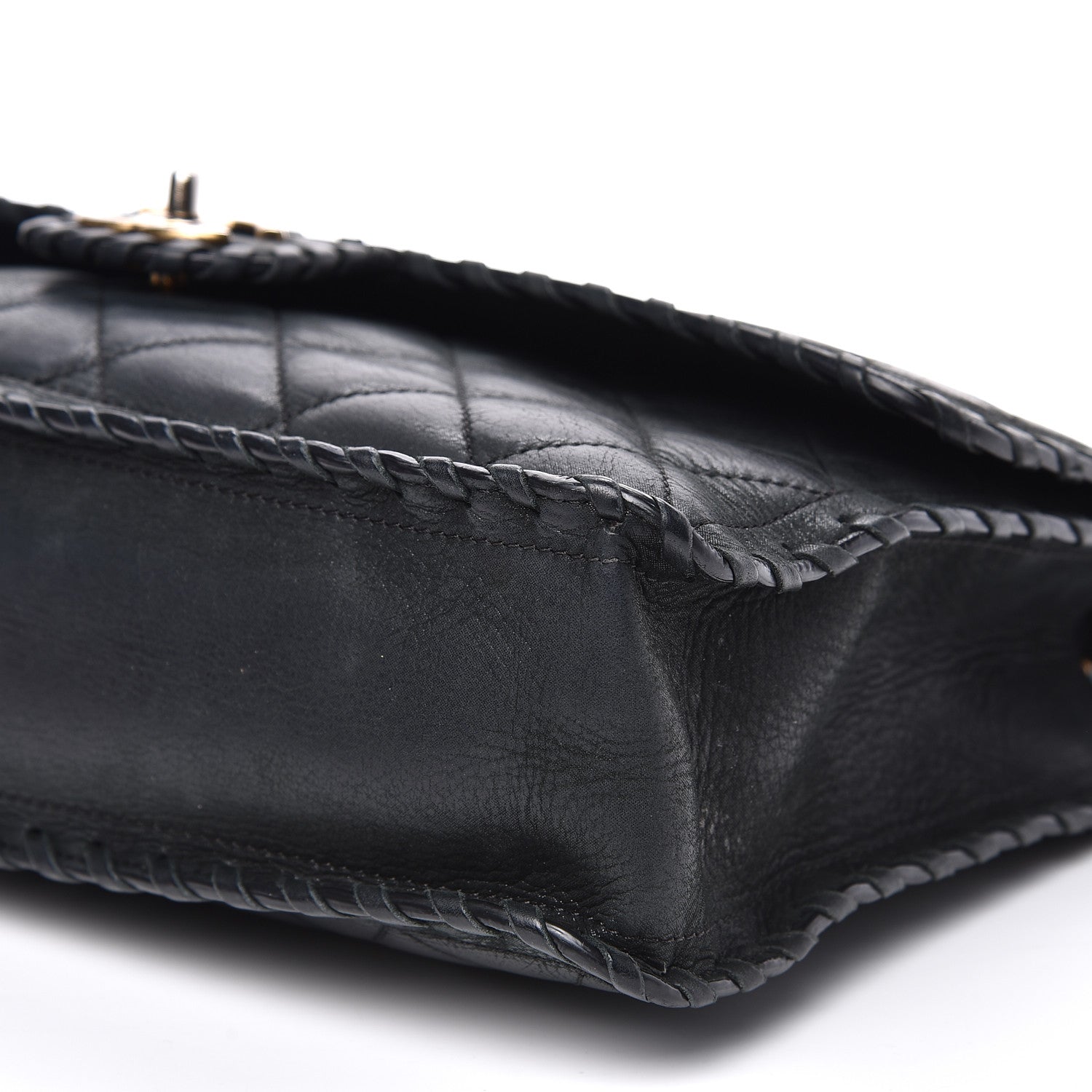Chanel Suede Calfskin Jumbo Happy Stitch Flap Black 9 of 19