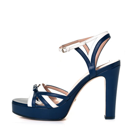 Gucci Malaga Kid Platform Sandals 38 Great White Blue Agata 1 of 7
