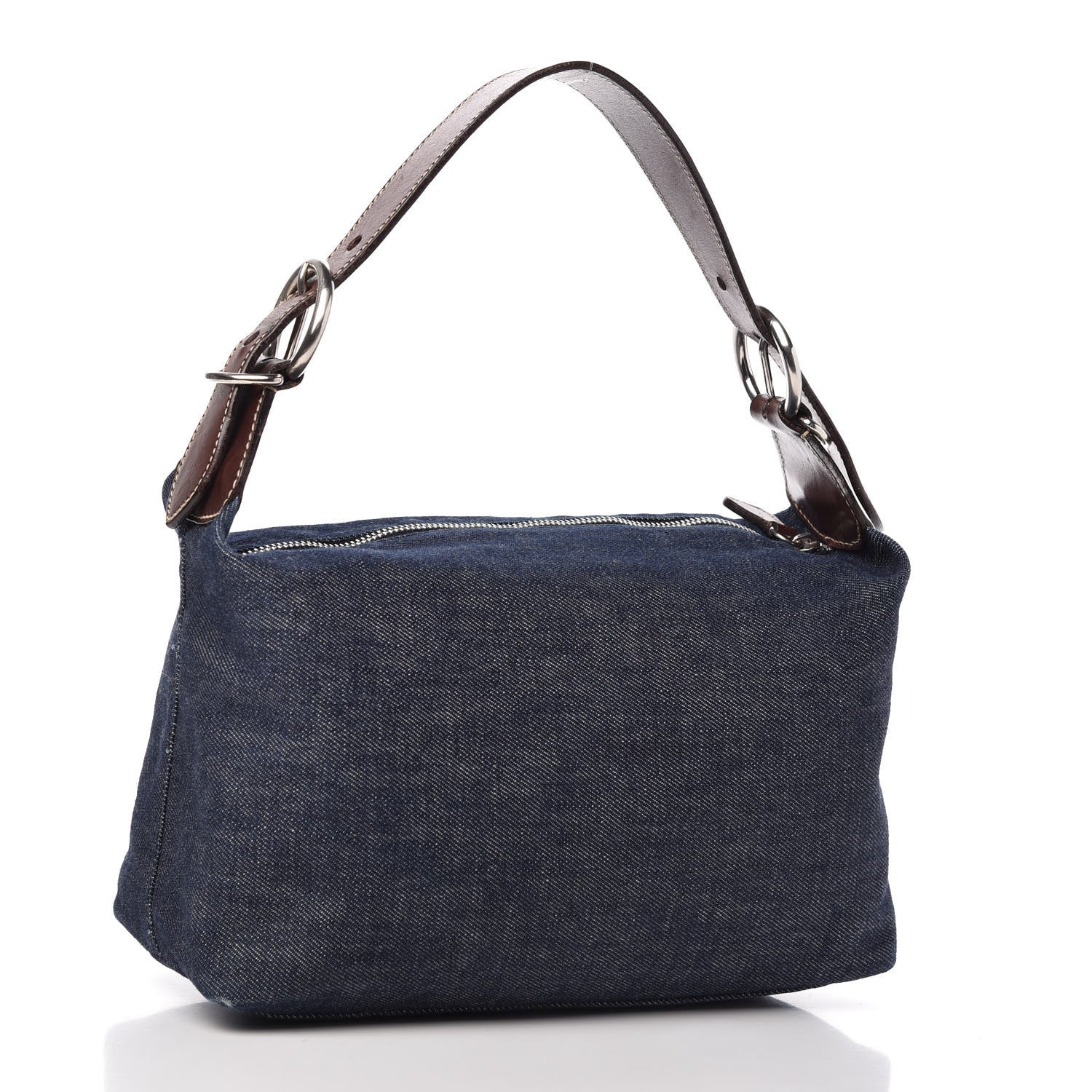 Prada Denim Shoulder Bag Bleu 3 of 10