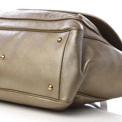 Gucci Metallic Pebbled Calfskin Medium 1973 Top Handle Satchel Golden Beige 8 of 8