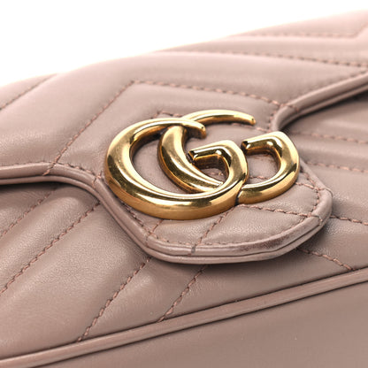 Gucci Calfskin Matelasse Super Mini GG Marmont Shoulder Bag Porcelain Rose 6 of 8