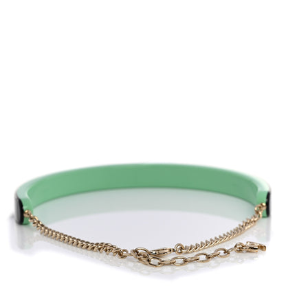 Chanel Resin Logo Choker Green Black 4 of 6
