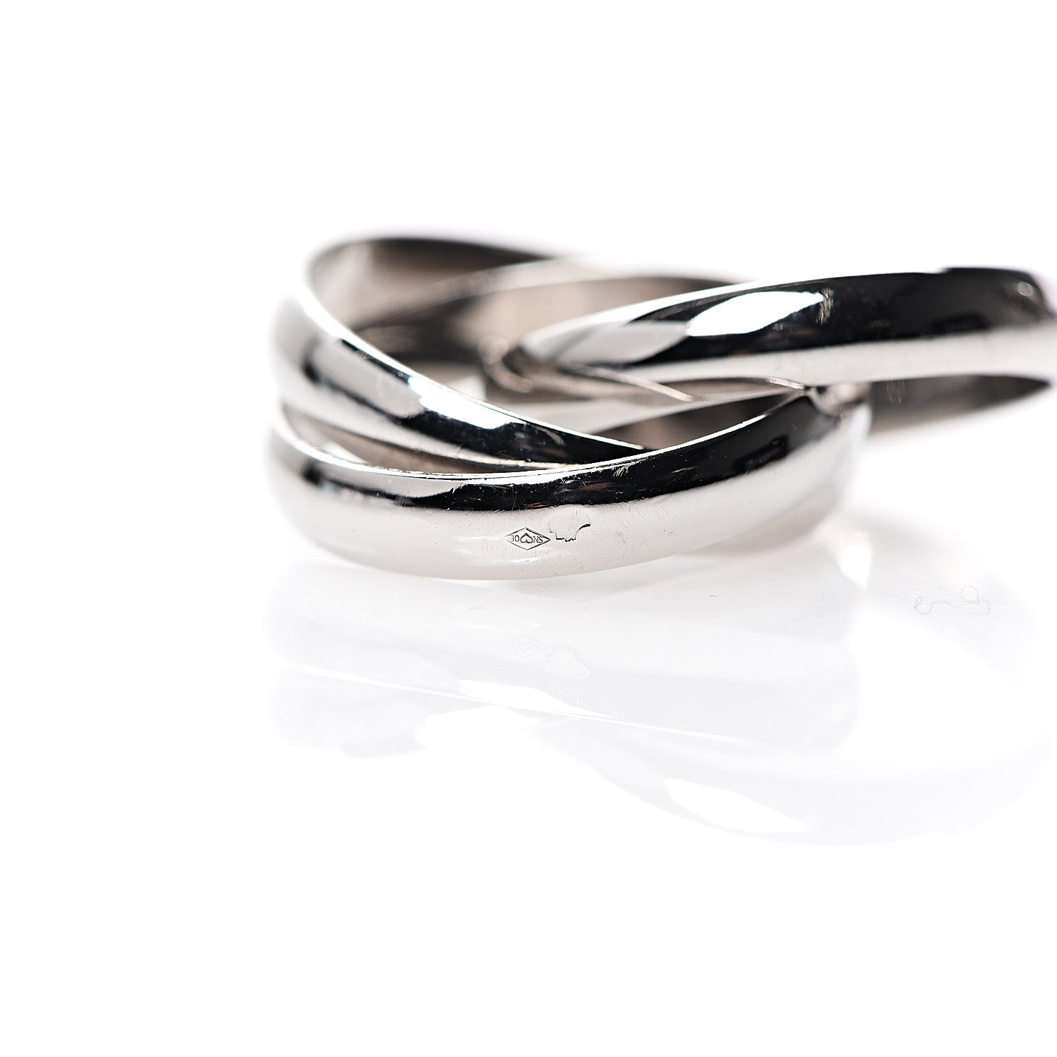 Cartier 18K White Gold Classic Trinity Ring 50 5.25 6 of 6