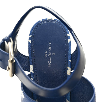 Louis Vuitton Monogram Escale Starboard Wedge Sandal 40 Blue 7 of 11