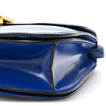 Celine Spazzolato Calfskin Medium Classic Box Flap Bag Royal Blue 10 of 10