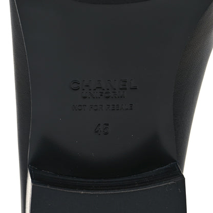 Chanel Calfskin Mens Stitched CC Loafers 45 Black 8 of 9