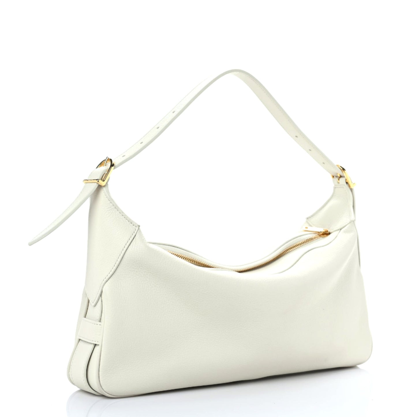 Supple Calfskin Medium Romy Shoulder Bag White