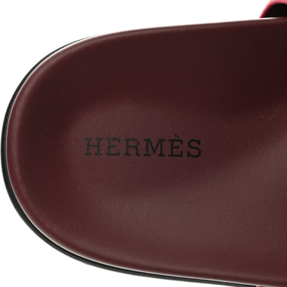 Hermes Suede Goatskin Womens Chypre Sandals 37 Rose Framboise 7 of 9