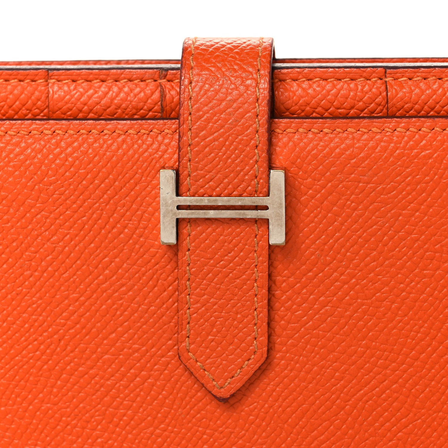 Hermes Epsom Bearn Gusset Wallet Orange 9 of 14