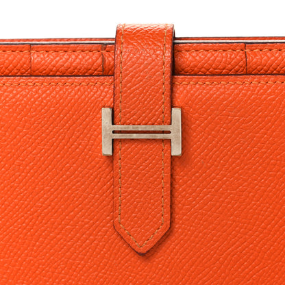 Hermes Epsom Bearn Gusset Wallet Orange 9 of 14