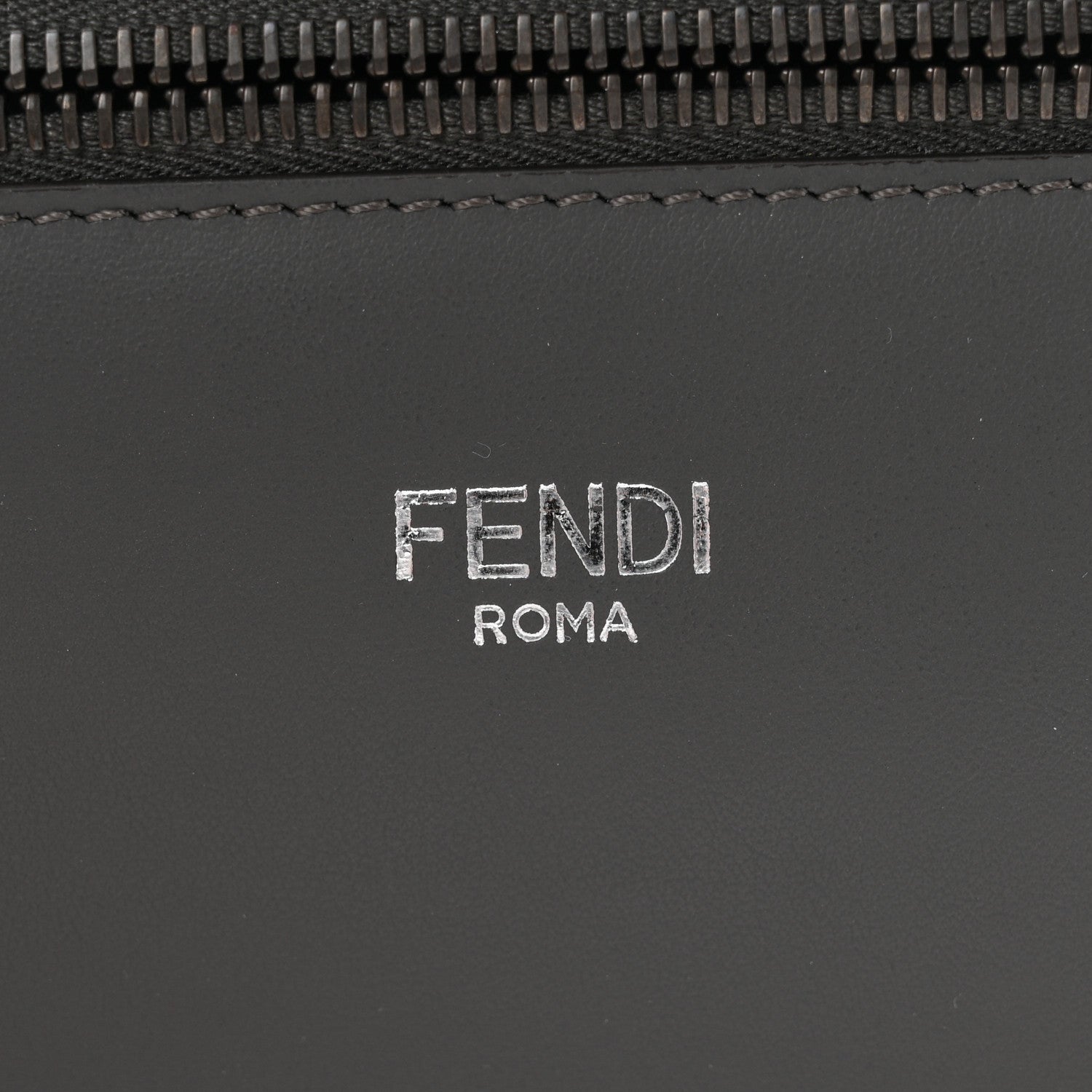 Fendi Cuoio Romano Vitello Cover Glazed Fabric Bi-Color FF 1974 Mini Peekaboo I SEE U Satchel Asfalto Praline Tobacco Moro 7 of 11
