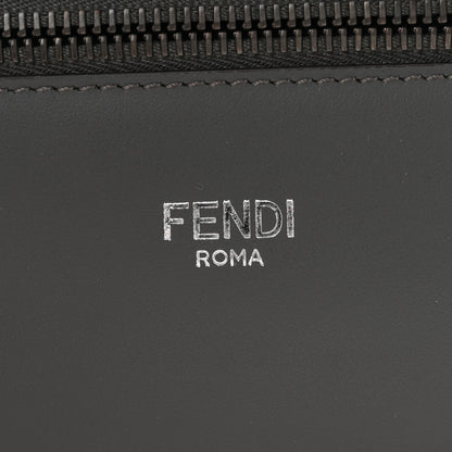Fendi Cuoio Romano Vitello Cover Glazed Fabric Bi-Color FF 1974 Mini Peekaboo I SEE U Satchel Asfalto Praline Tobacco Moro 7 of 11