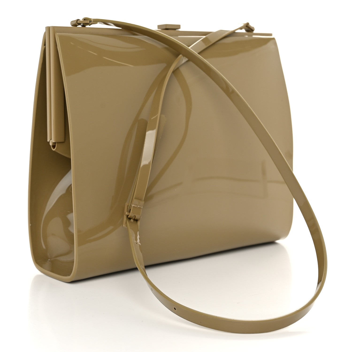 Saint Laurent Vinyl Le-Anne Marie Shoulder Bag Dark Honey 3 of 9
