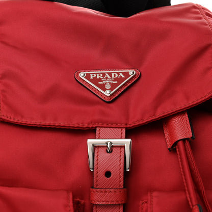 Prada Tessuto Nylon Saffiano Vela Medium Backpack Fuoco 8 of 10