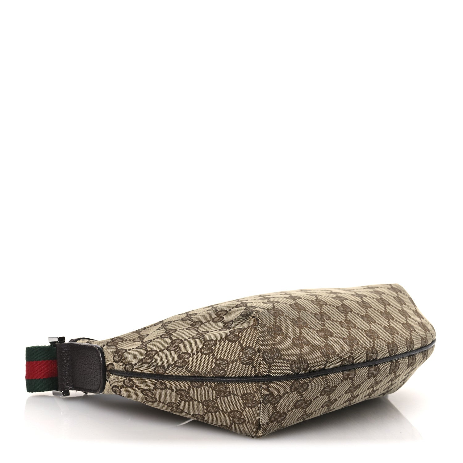 Gucci Monogram Web Medium Half Moon Hobo Dark Brown 4 of 15