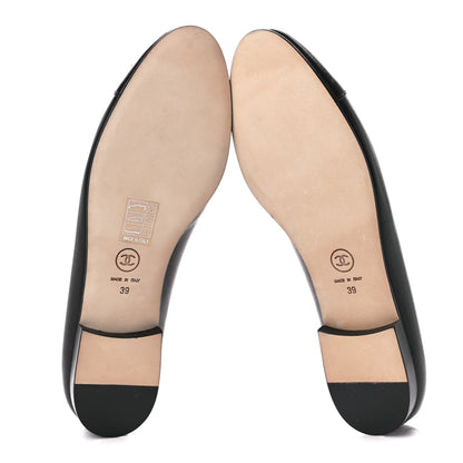 Chanel Caviar CC Cap Toe Ballerina Flats 39 Black 5 of 9