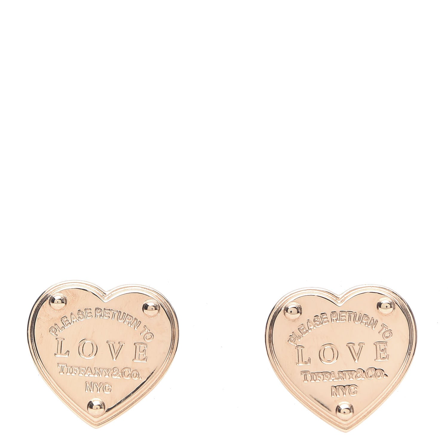 Tiffany 18K Rose Gold Return To Love Heart Earrings 1 of 5