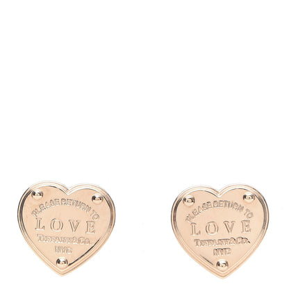 Tiffany 18K Rose Gold Return To Love Heart Earrings 1 of 5