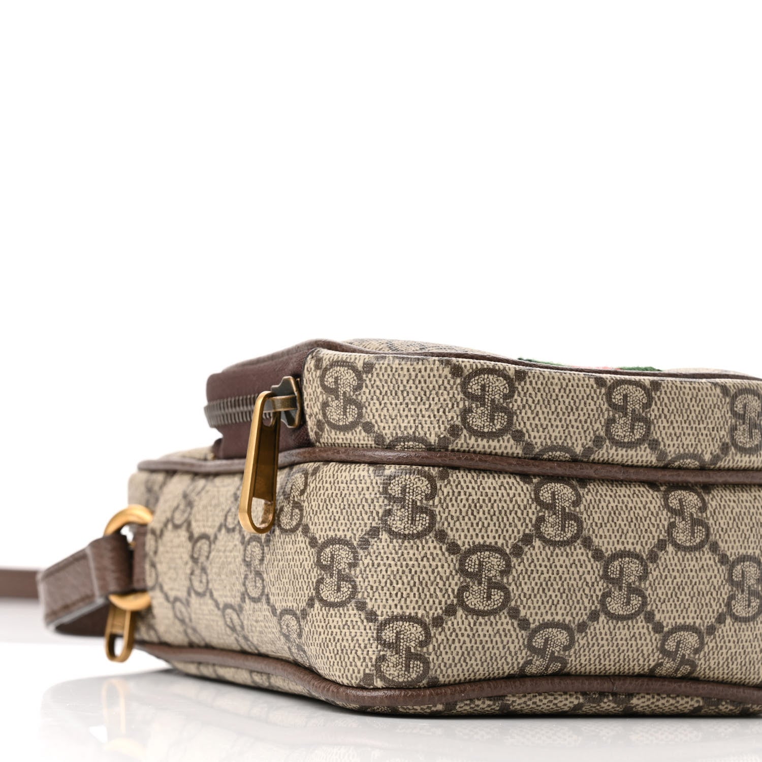 Gucci GG Supreme Monogram Web Mini Ophidia Double Zip Messenger Bag Beige New Acero 9 of 10