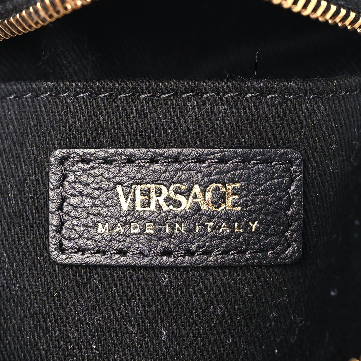 Calfskin Mini La Medusa Chain Round Crossbody Bag Black