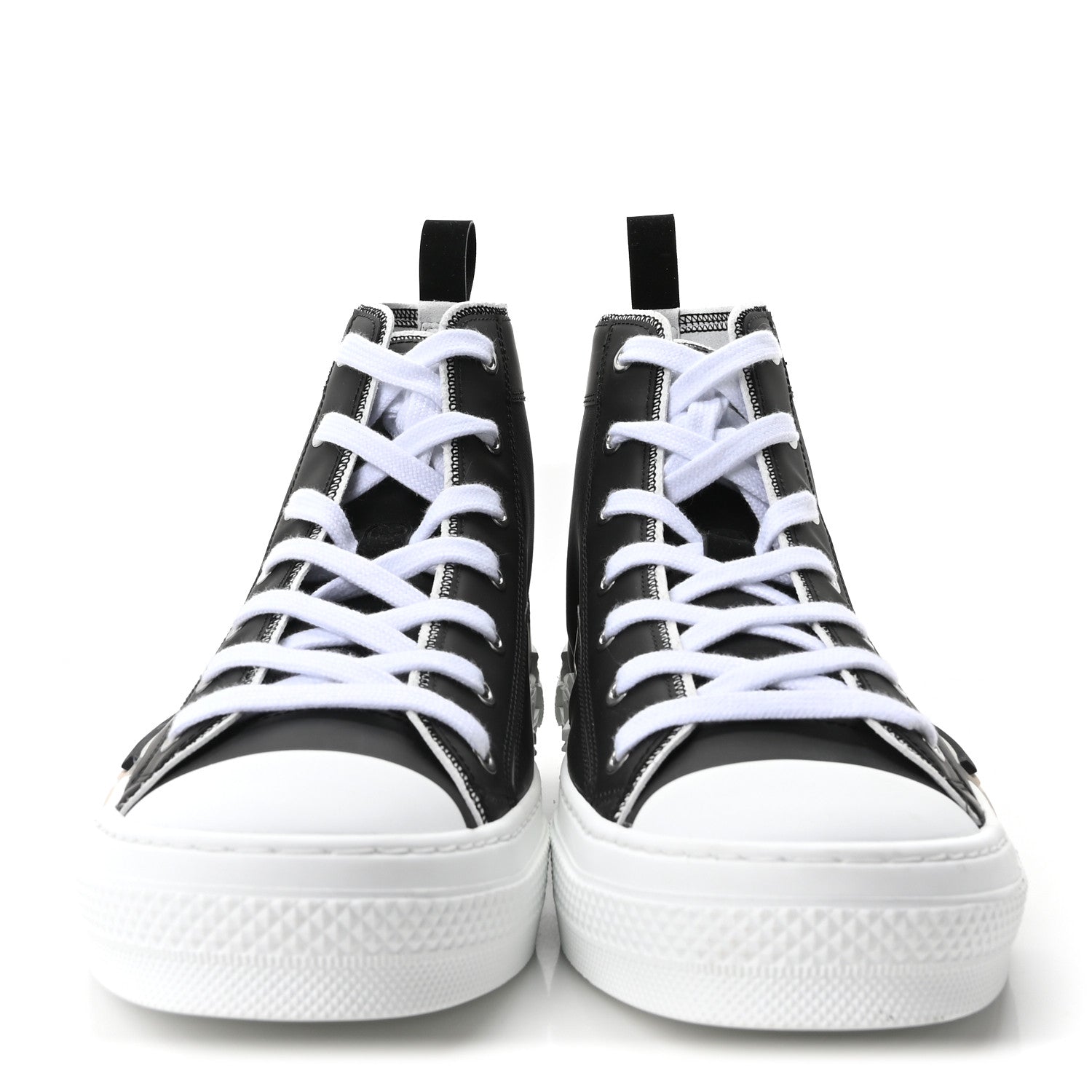 Christian Dior Nylon Calfskin Mens B23 High Top Sneakers 42 Black 3 of 9
