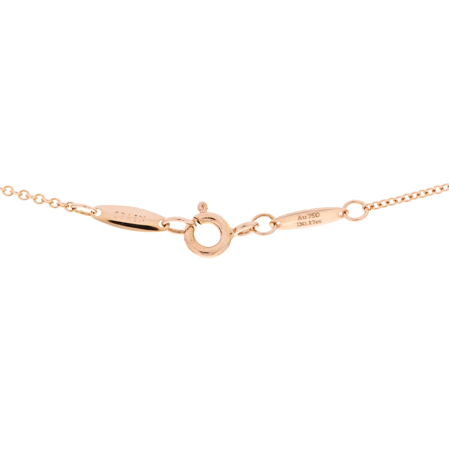 Tiffany 18K Rose Gold Diamond .17ct Elsa Peretti Diamonds by the Yard Pendant Necklace 5 of 6