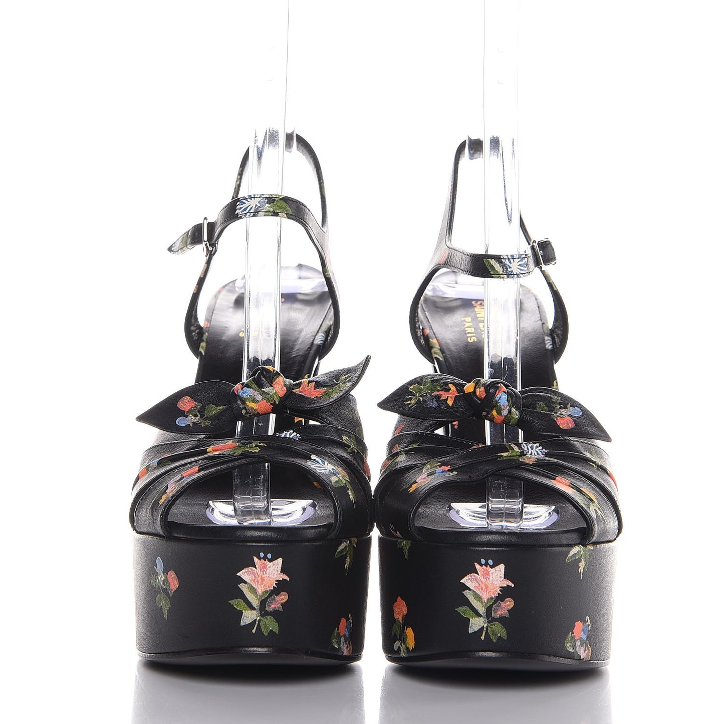Calfskin Prairie Printed Candy 85 Platform Sandals 39 Black