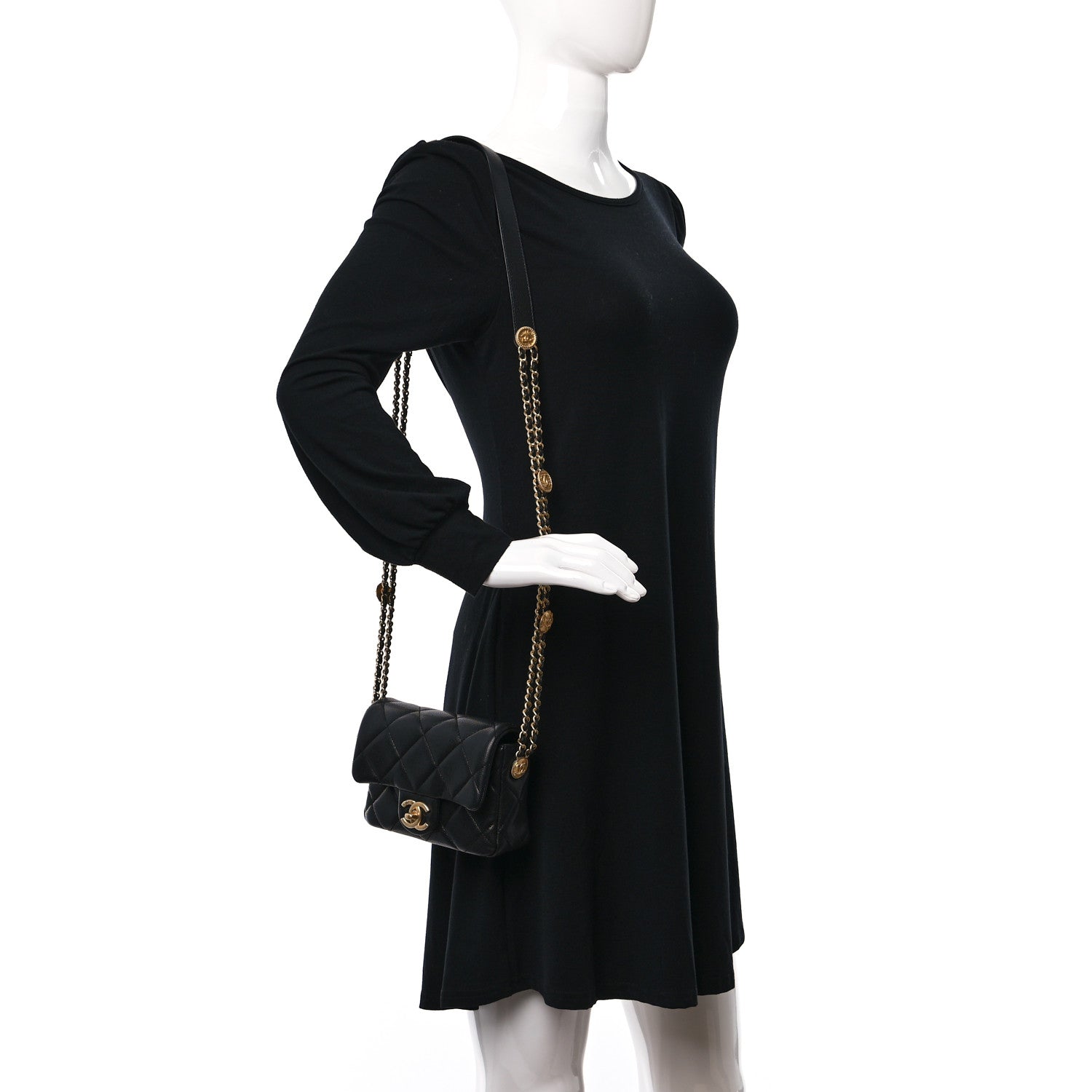 Chanel Caviar Quilted Mini Twist Your Buttons Flap Black 3 of 9
