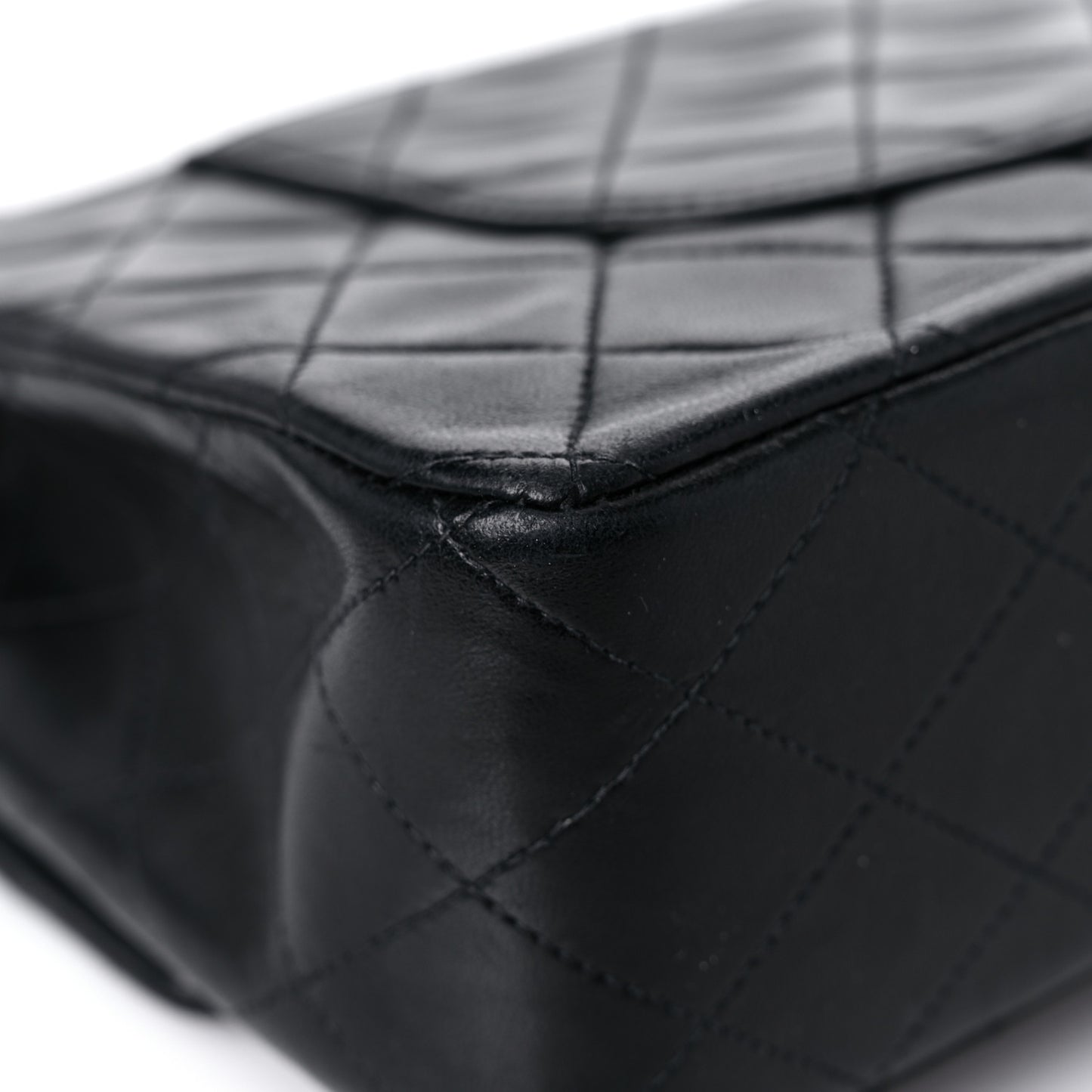 Lambskin Quilted Medium Double Flap Black