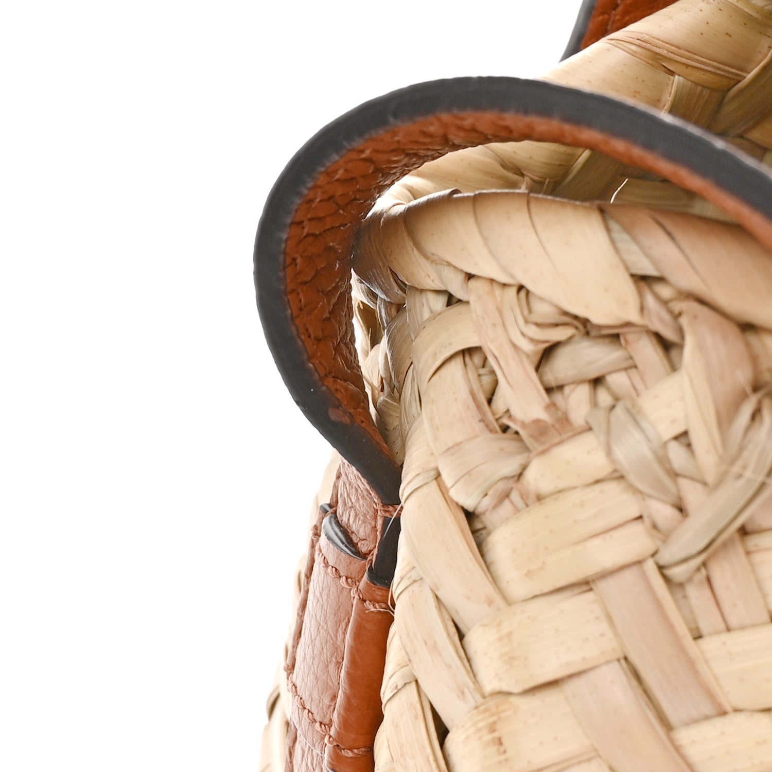 Chloe Raffia Small Grain Calfskin Small Marcie Basket Crossbody Tan 11 of 11
