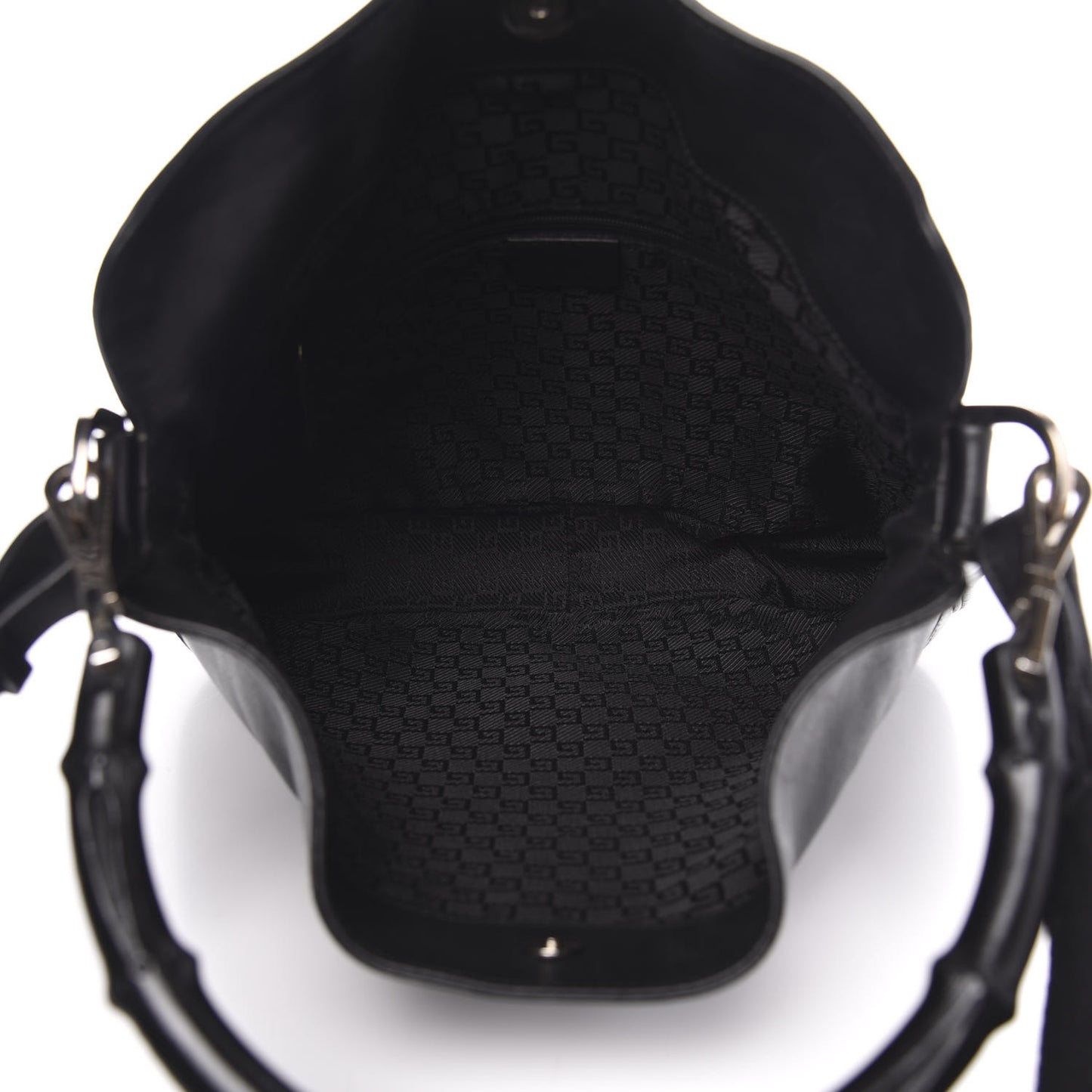 Calfskin Bamboo Top Handle Bag Black
