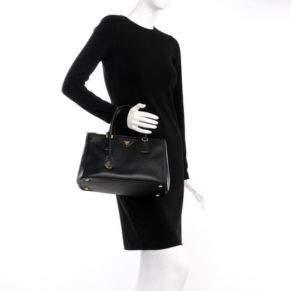 Prada Saffiano Small Galleria Double Zip Tote Black 3 of 11