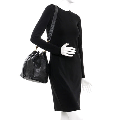 Chanel Lambskin CC Drawstring Shoulder Bag Black 2 of 11