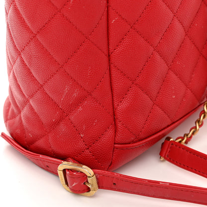 Chanel Caviar Quilted Filigree Backpack Red 14 of 19