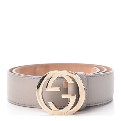 Gucci Moon Calfskin Interlocking G 37mm Belt 80 32 Storm Grey 1 of 8