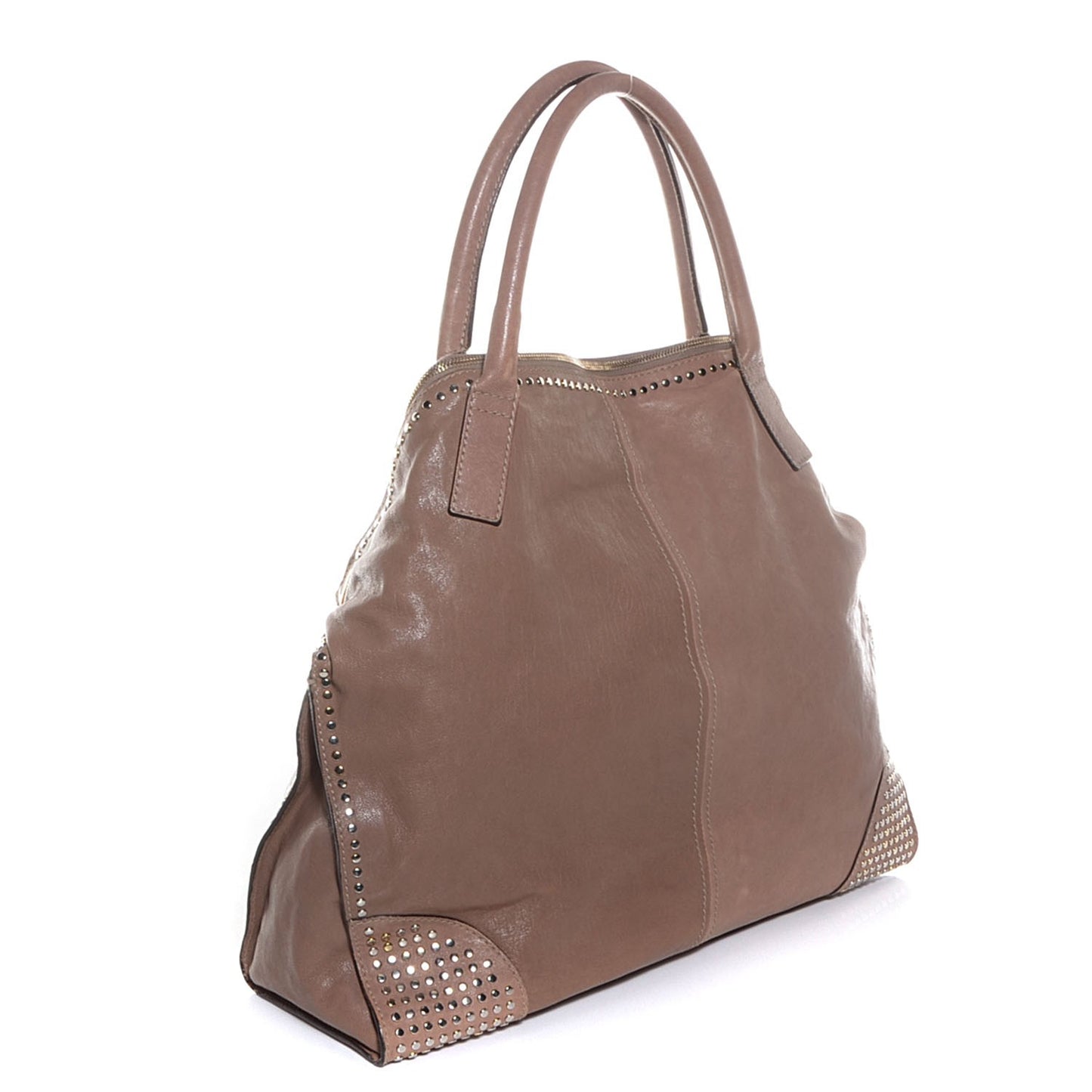 Leather Studded Large De Manta Tote Turtle Dove
