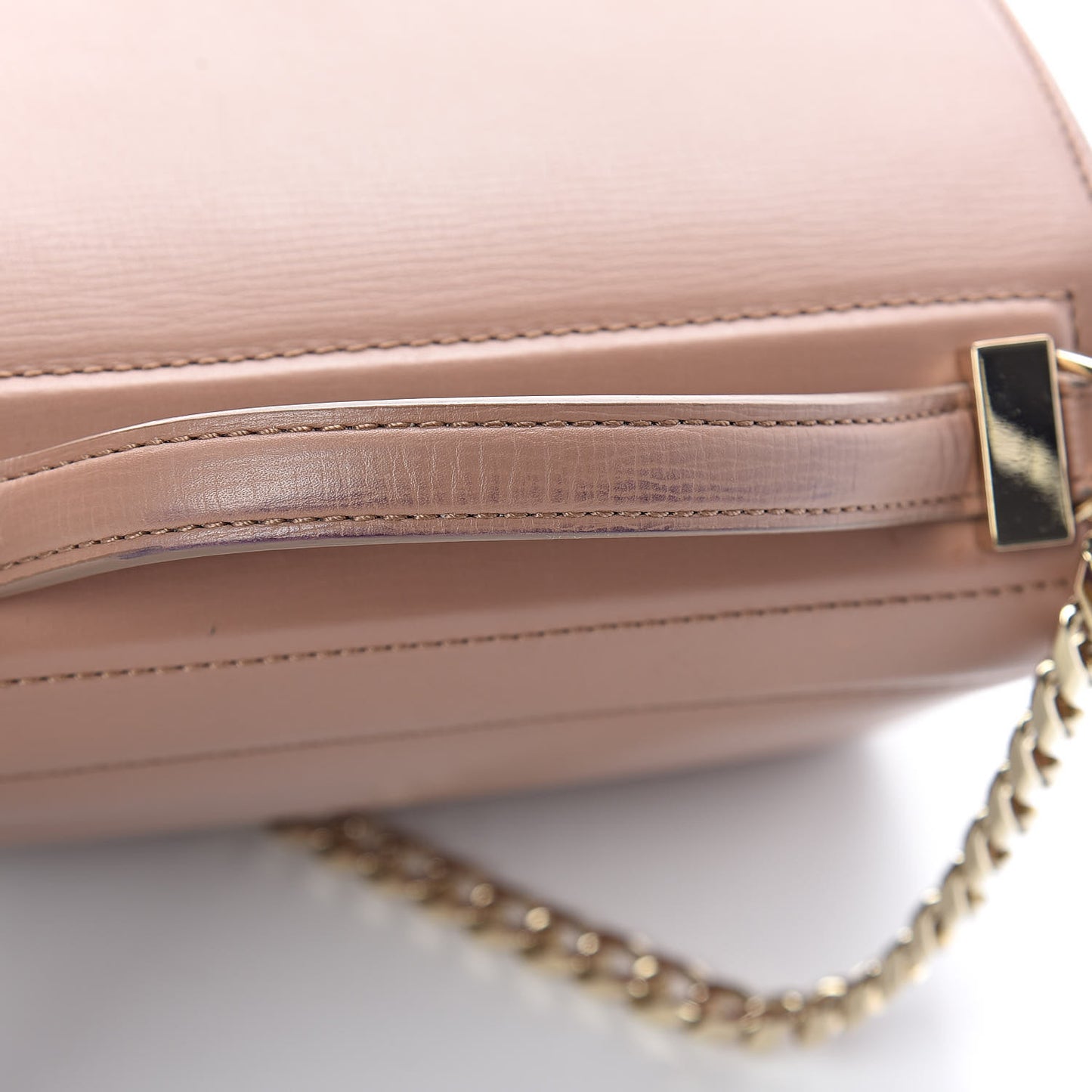 Textured Calfskin Mini Pandora Box Chain Crossbody Bag Old Pink