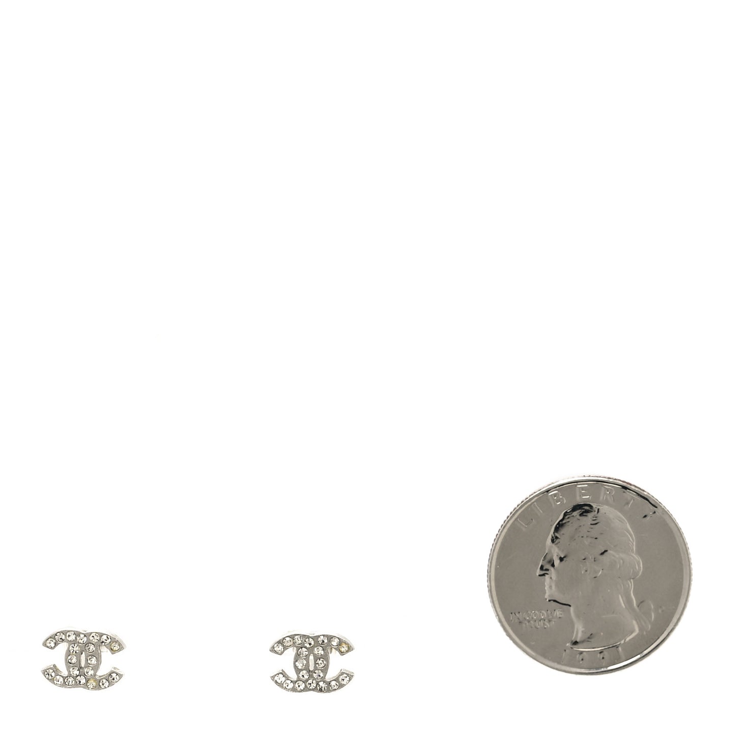 Crystal Timeless CC Earrings Silver