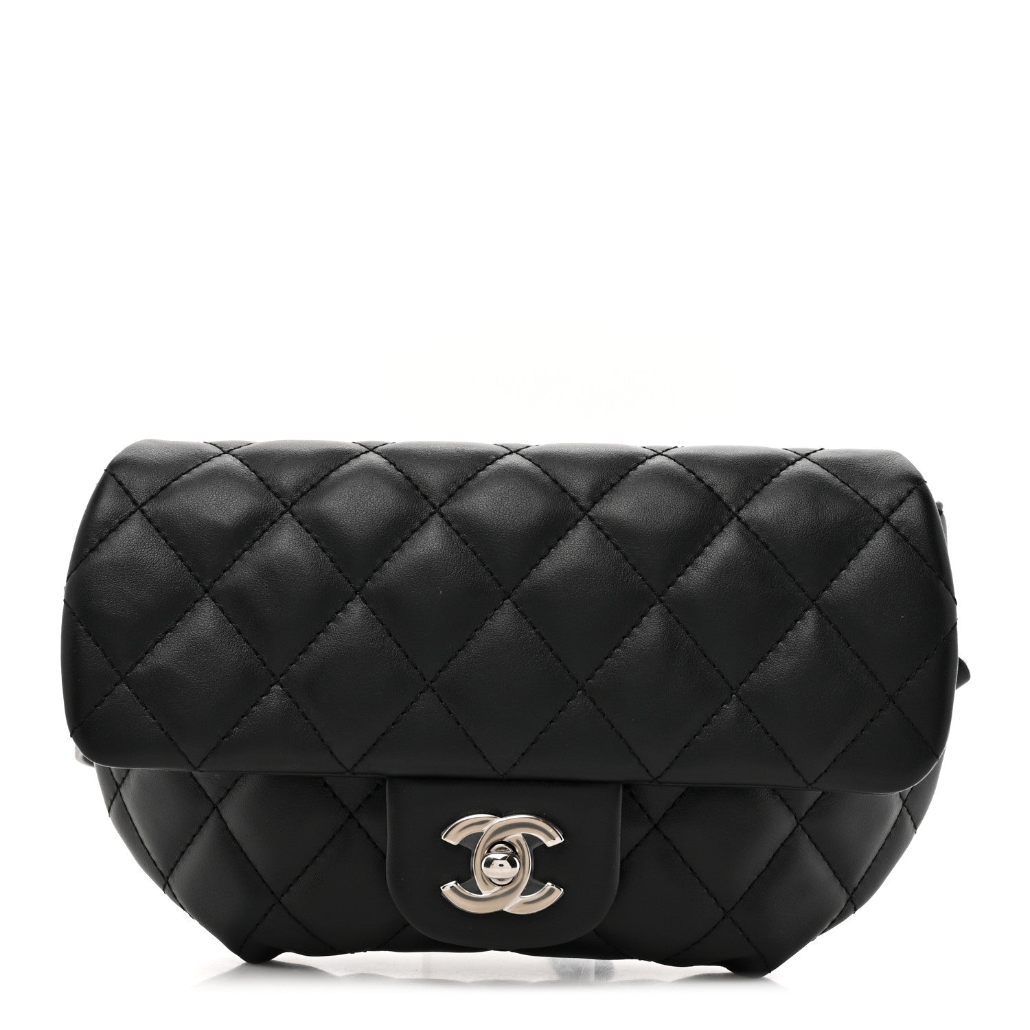 Chanel Calfskin Quilted CC Uniform Flap Belt Bag Black 1 of 10