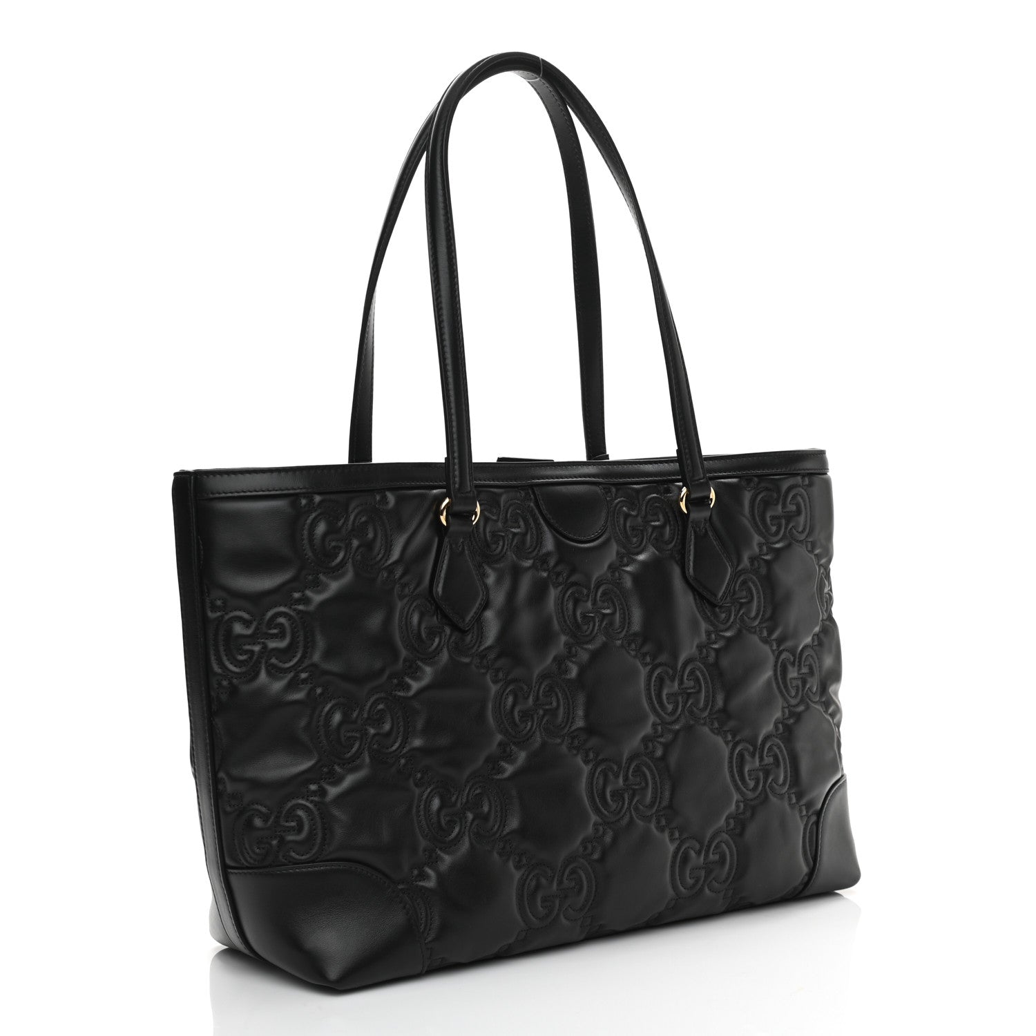 Gucci Calfskin GG Matelasse Medium Ophidia Shopping Tote Black 3 of 10