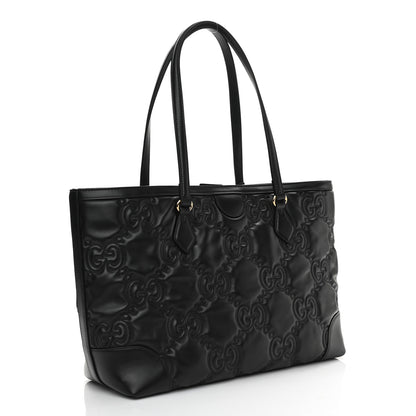 Gucci Calfskin GG Matelasse Medium Ophidia Shopping Tote Black 3 of 10