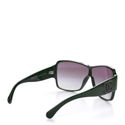 Chanel Acetate Shield Sunglasses 5449 Dark Green 3 of 9