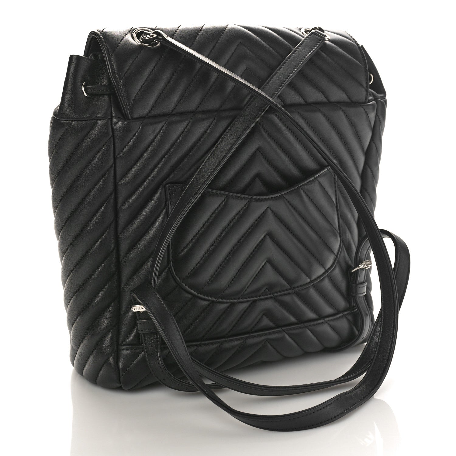 Chanel Calfskin Chevron Quilted Large Urban Spirit Backpack Black 3 of 9