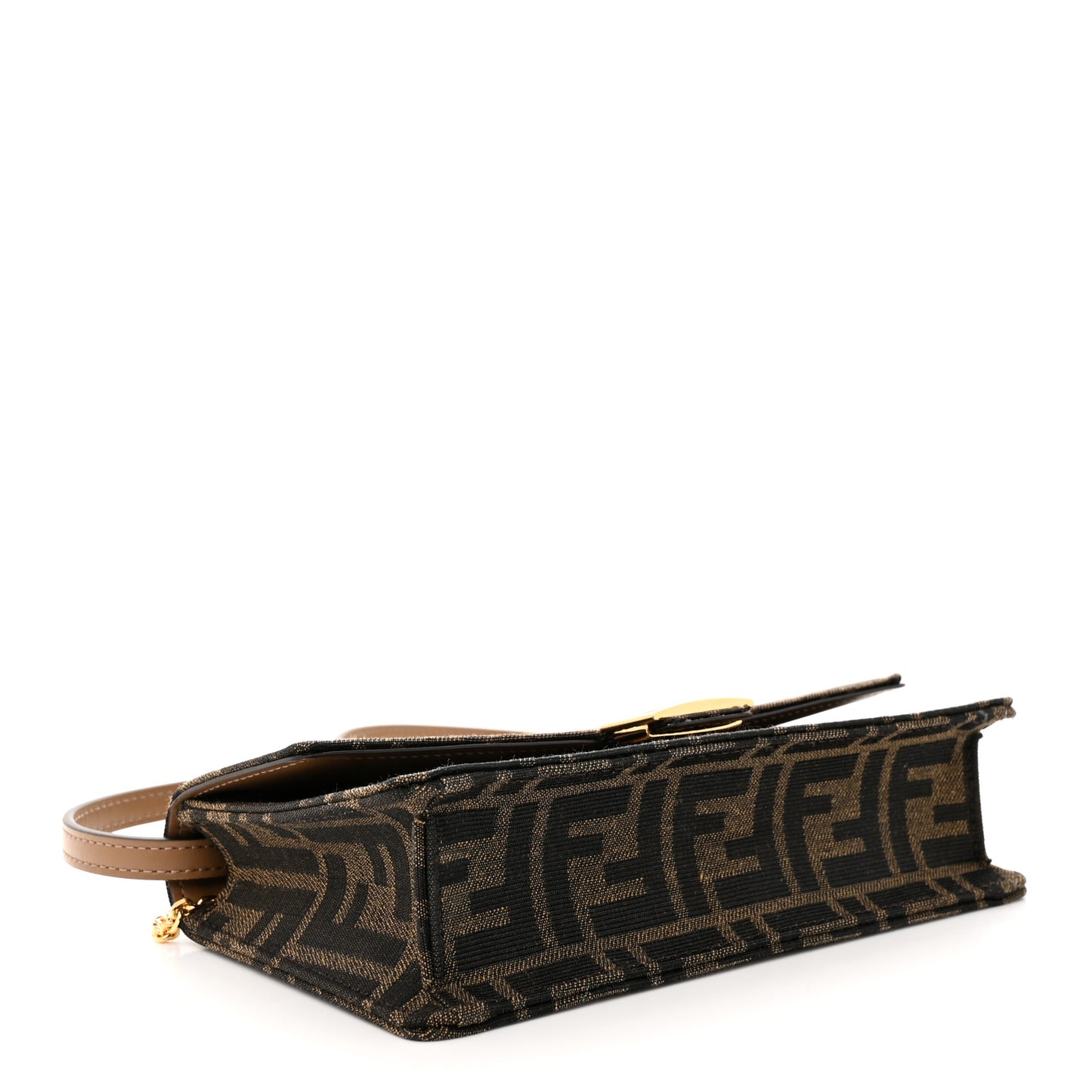 Fabric Jacquard FF 1974 Wallet On Chain Tobacco Moro