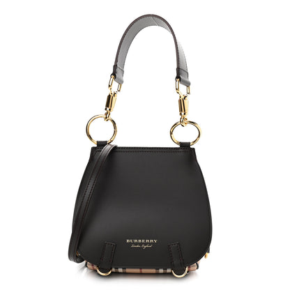Burberry Haymarket Check Large Bridle Saddle Bag Dark Clove Brown 1 of 10