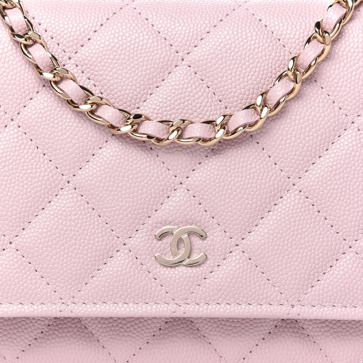 Chanel Caviar Quilted Wallet On Chain WOC Light Pink 11 of 12