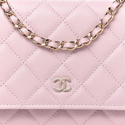 Chanel Caviar Quilted Wallet On Chain WOC Light Pink 11 of 12