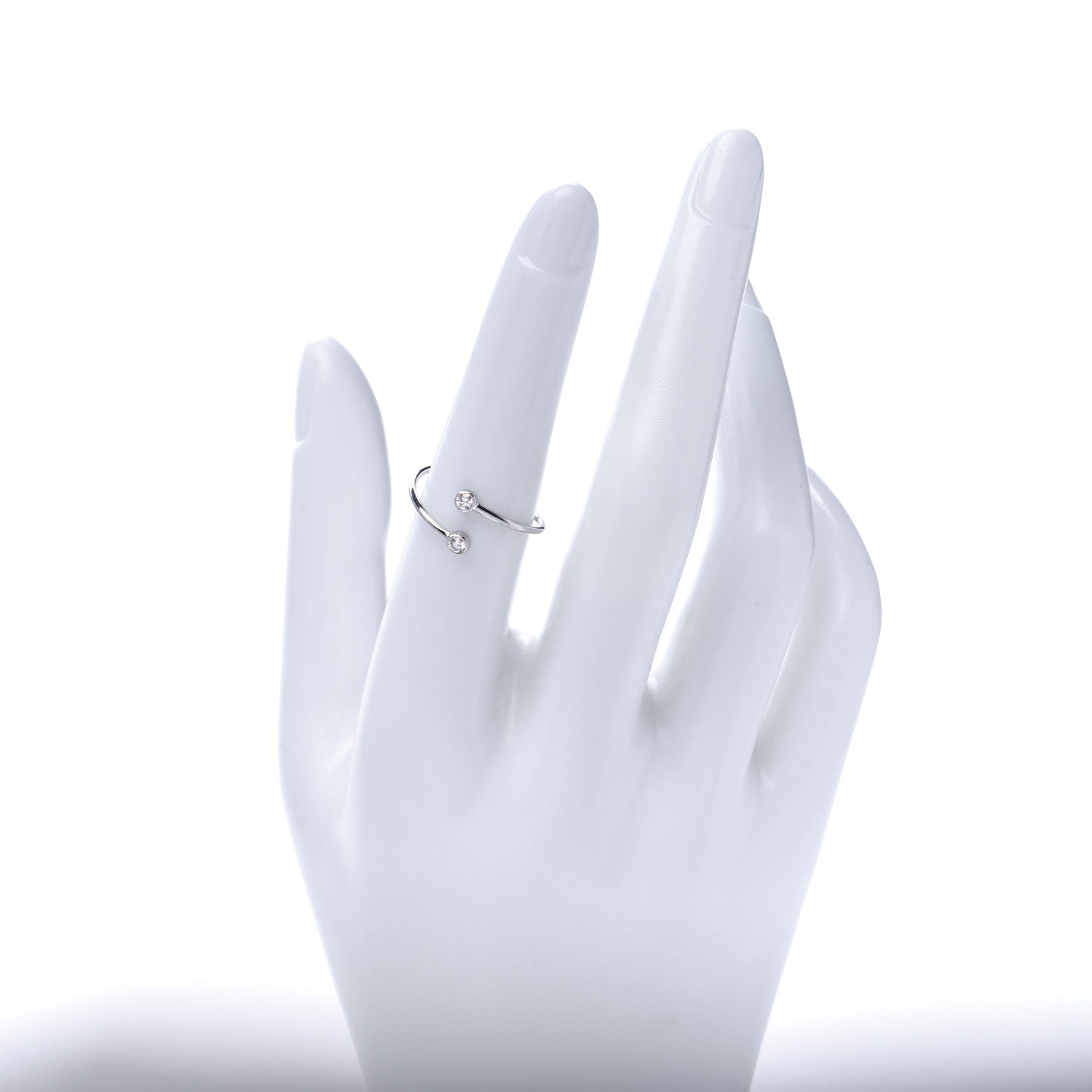 Tiffany Platinum Diamond Elsa Peretti Hoop Ring 52 6 2 of 6